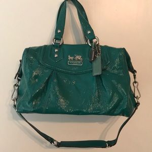 COACH unique green leather handbag